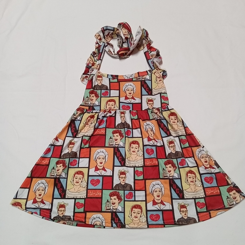 Unique I LOVE LUCY Print Girls Dress Size 2 T